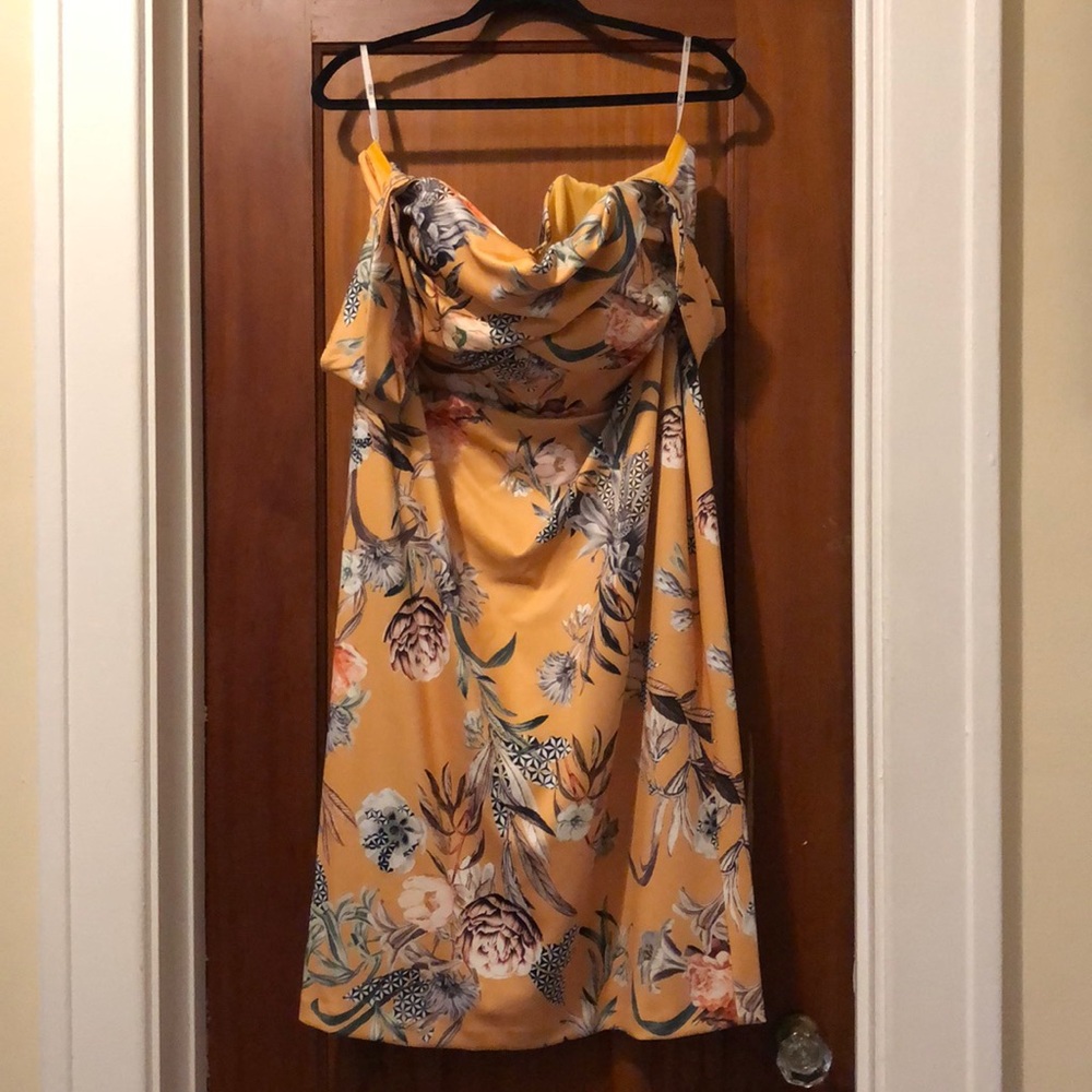 ASOS Curve Floral Bardot Midi Pencil Dress - Picture 1 of 6